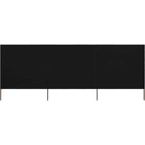  Vjetrobran s 3 panela od tkanine 400 x 160 cm crni
