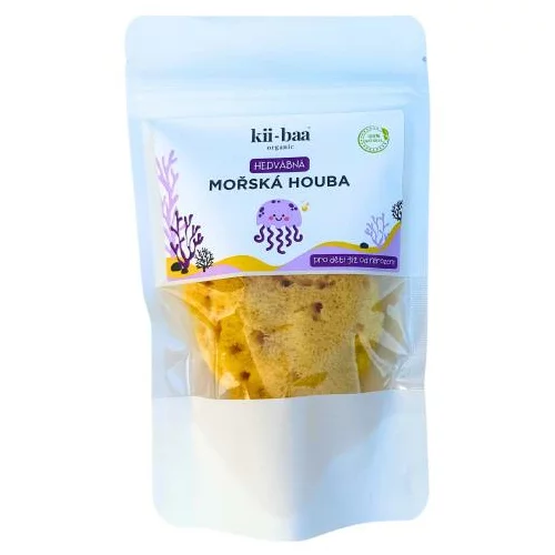 kii-baa® organic Silky Sea Sponge 8-10 cm svilenkasta morska spužvica za umivanje, nježni piling ili skidanje šminke 1 kom