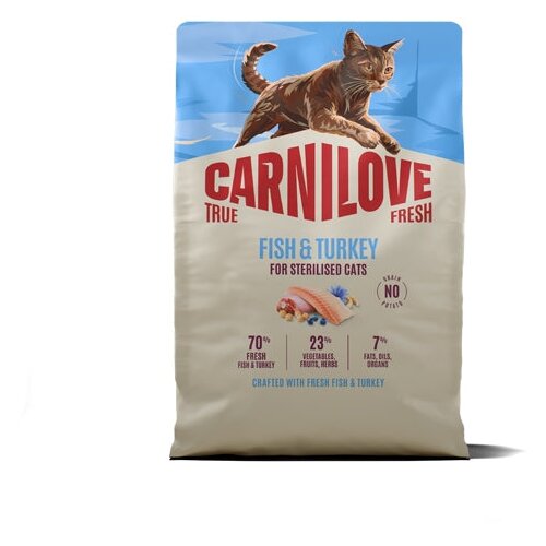 Carnilove Cat True Fresh Adult Sterilised, briketi - riba in puran 2 kg Cene