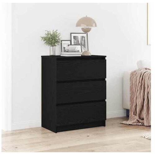 vidaXL Komoda crni hrast 60x35x76 cm Inženirsko drvo - Crni hrast Cijene