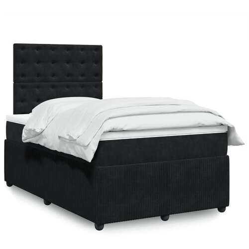 VidaXL Krevet box spring s madracem crni 120 x 190 cm bar&amp;scaron;unasti Slike