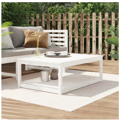  vrtni stol bijeli 121x82 5x45 cm od masivne borovine Cene