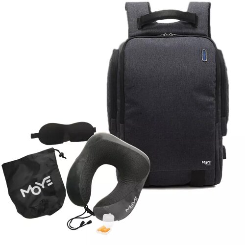 Moye Trailblazer 17.3" Backpack Dark Blue O3 + Neck Pillow Grey Cene