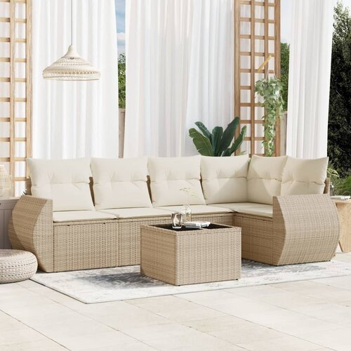 vidaXL 6-dijelni set vrtnih sofa s jastucima bež od poliratana Cijene