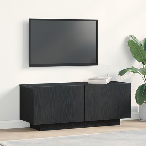 vidaXL TV omarica Črno hrastovo Iverna plošča 100 x 35 x 40 cm Cene