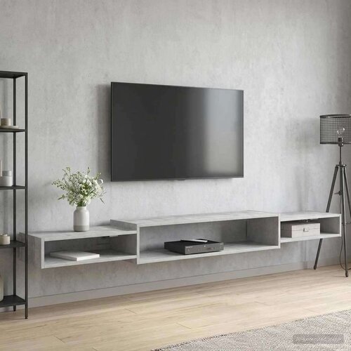 TV ormar za montažu na zid Zidna montaža Betonska siva - Betonska siva 220 cm Cijene