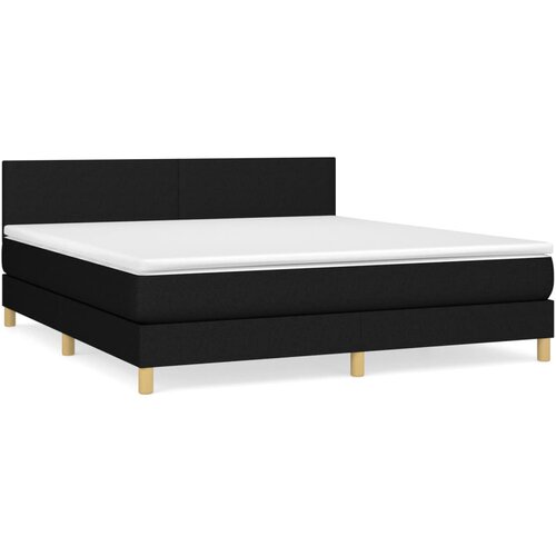 vidaXL Box spring postelja z vzmetnico črna 160x200 cm blago, (20791900) Cene