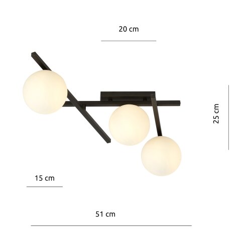  plafonsko svetlo smart 3xE14/10W/230V crno/belo Slike