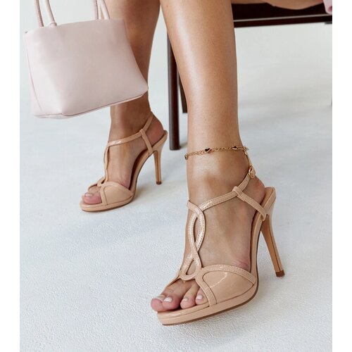 Gemre Pale Pink Patent High Heel Sandals Vappu Slike