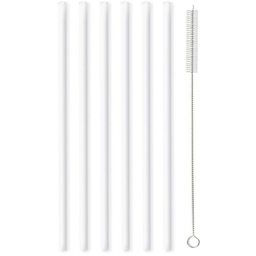 Vialli Design Set od 6 bijelih staklenih slamki dužina 20 cm Slike