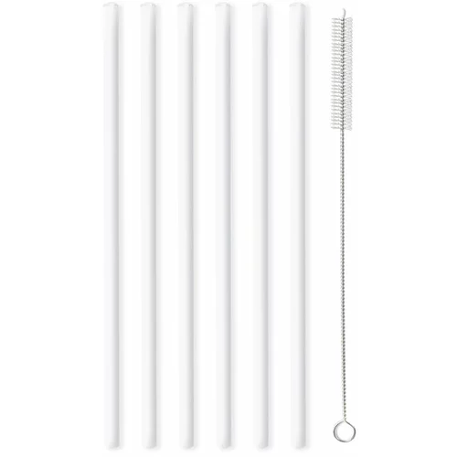 Vialli Design Set od 6 bijelih staklenih slamki dužina 20 cm