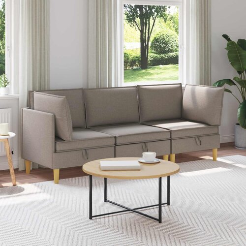  Set namještaja za dnevni boravak 3 pcs Sivosmeđa Tkanina Cene