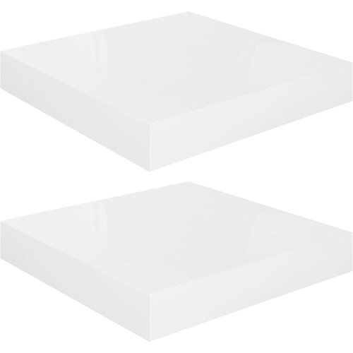 Maison Chic 2 kosi Lebdeče Stenske Police - Viseče police sijaj bele 23x23,5x3,8 cm MDF, (21758812) Slike