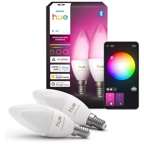  Komplet 2x LED RGBW prigu&scaron;iva sijalica Philips Hue WACA B39 E14/3,7W/230V 1000-20000K Cene