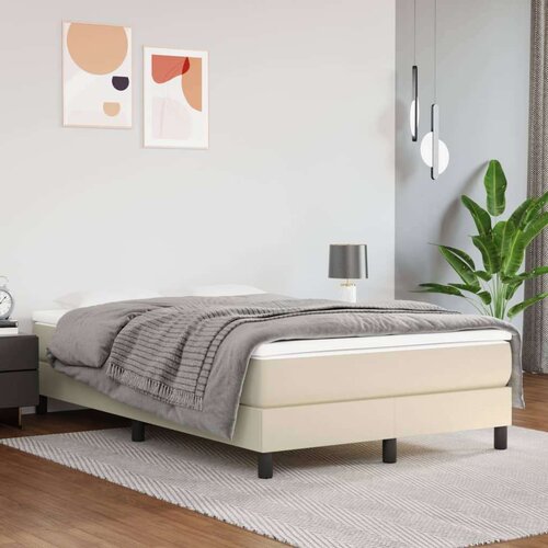 Boxspring - Krevet s oprugama i madracem krem 120x200 cm od umjetne kože - Krema 120 x 200 cm 25 cm Cene