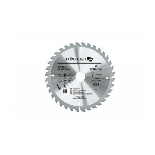 Hoegert list kružne pile/cirkulara za drvo 216 mm 60 Z HT6D788 Slike