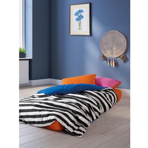 Mijolnir Crno-bijela posteljina za bračni krevet/za produženi krevet od renforce pamuka s uključenom plahtom/4-dijelna 200x220 cm Dusk &amp;ndash; Slike