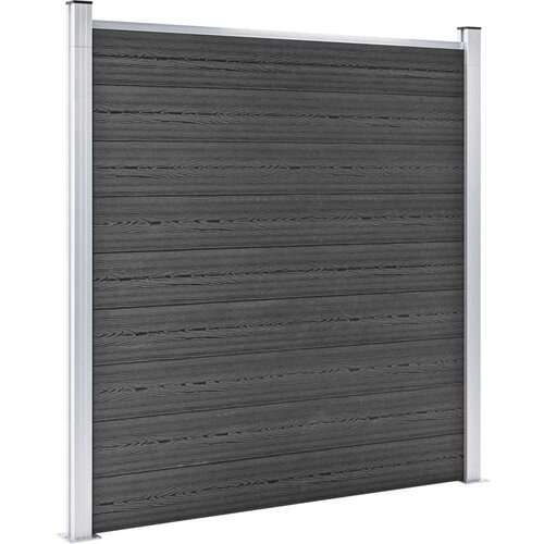 VidaXL set panela za ogradu WPC 526 x 186 cm crni Slike