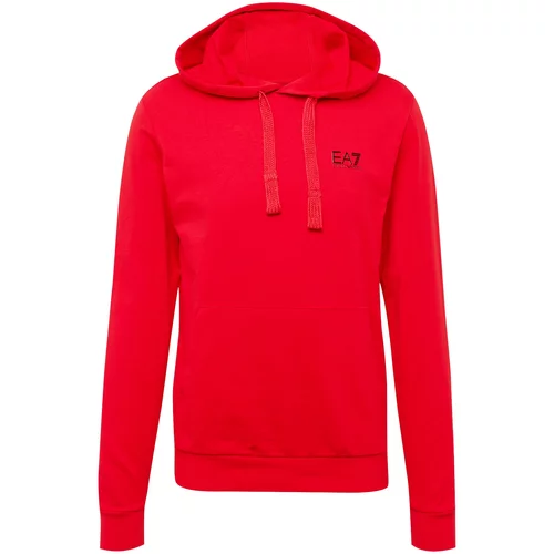 Ea7 Emporio Armani Sweater majica neonsko crvena / crna