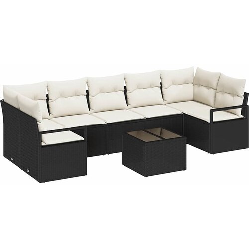  Set sofe 8 pcs Crna i Krema poliratan Slike