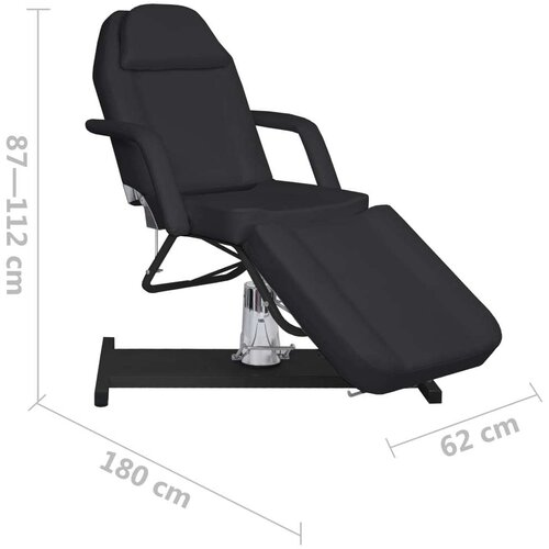 VidaXL Masažna miza črna 180x62x(87-112) cm Slike
