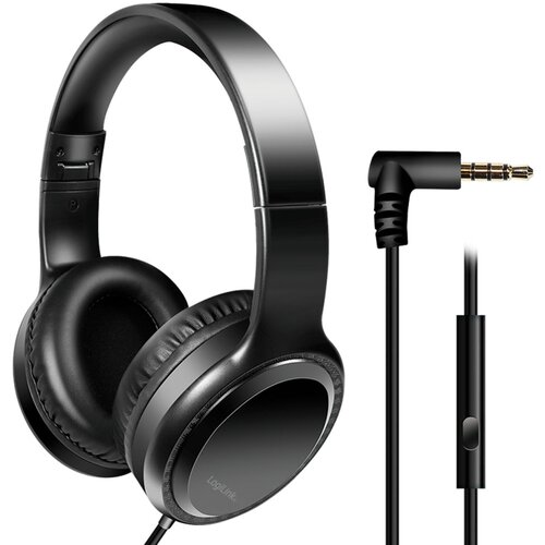 Logilink Stereo headset with microphone, 3.5 mm headphone jack, black Cene