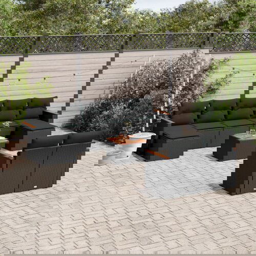 vidaXL 10-dijelni set vrtnih sofa s jastucima crni od poliratana Cijene