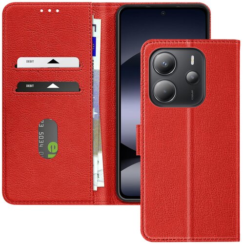 AVIZAR Ohi&scaron;je za Xiaomi Redmi Note 14 4G Clamshell denarnica in video držalo, Rdeča, (5000010315) Cene