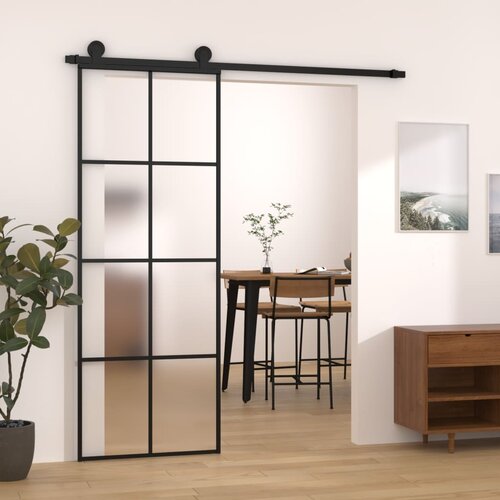 vidaXL Klizna vrata s priborom 76 x 205 cm od ESG stakla i aluminija Cijene