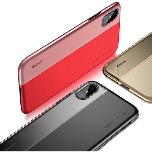 Baseus Maska za iPhone XS Max zlatna Half to Half Slike