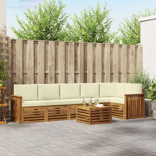  Set vanjskih sofa 7 kom. Prirodna i krem Poliester Cijene