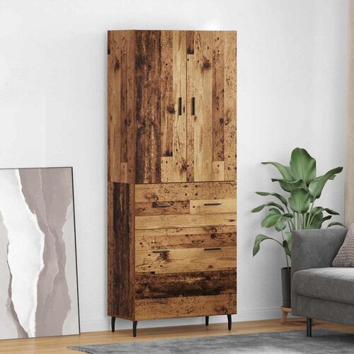 Highboard s ladicama 2 pcs Staro drvo Inženjerska drva i staklo Cijene