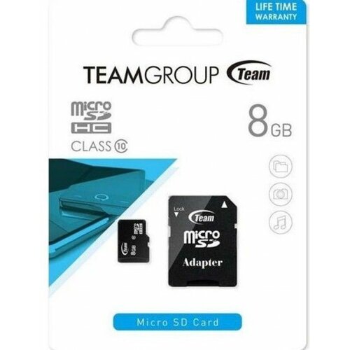 Team Group MICRO SDHC 8GB CLASS 10+SD Adapter TUSDH8GCL1003 memorijska kartica Slike