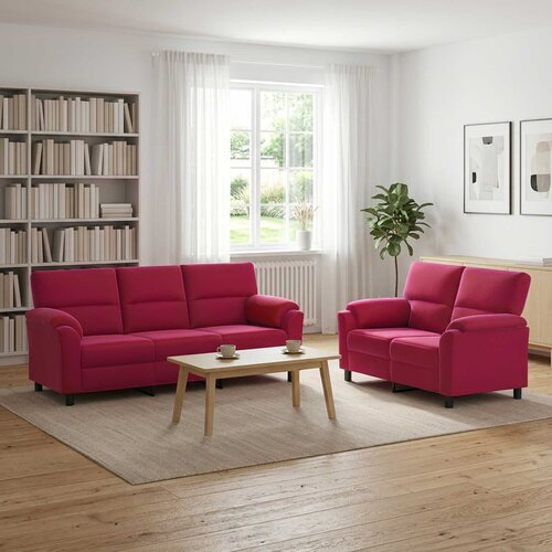  Set sofe 2 pcs Vinska crvena Baršun Cene