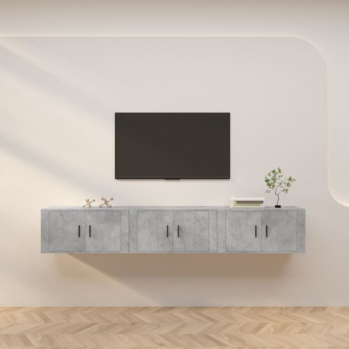 vidaXL Zidni TV ormarići 3 kom siva boja betona 80x34 5x40 cm Cene