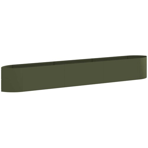 vidaXL Povišeni vrtni krevet Maslinastozelena 300 x 40 x 40 cm Čelik - Maslinastozelena 300 cm Cene