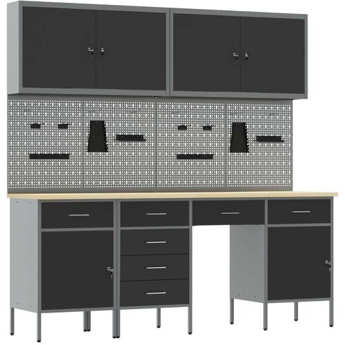  Set radnog stola od 10 komada crni čelik Cijene