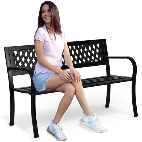 Sofotel Stylish Clover Garden Bench with Backrest - Perfect for Outdoor Relaxation, (21740312) Cene