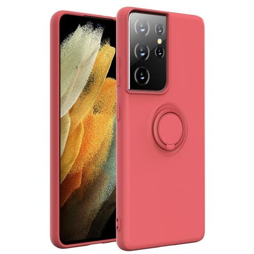 Onasi silikonski ovitek liquid ring za samsung galaxy S22 ultra 5G - pink Cene