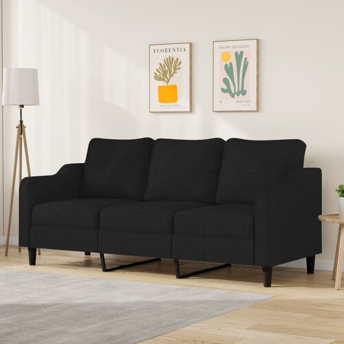 vidaXL Trosjed od tkanine Crna 180 cm Cijene