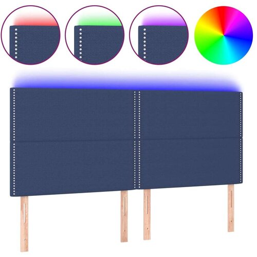  Uzglavlje plavo 200x5x118/128 cm od tkanine Slike