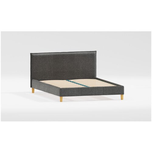 Ropez Tamno sivi tapecirani bračni krevet s podnicom 140x200 cm Tina – Cijene