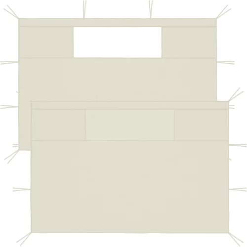 vidaXL Bočni zidovi za sjenicu s prozorima 2 kom krem (315306)
