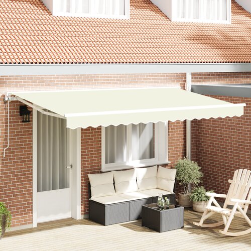 vidaXL Retraktilna tenda krema 350x200 cm Tkanine Cene