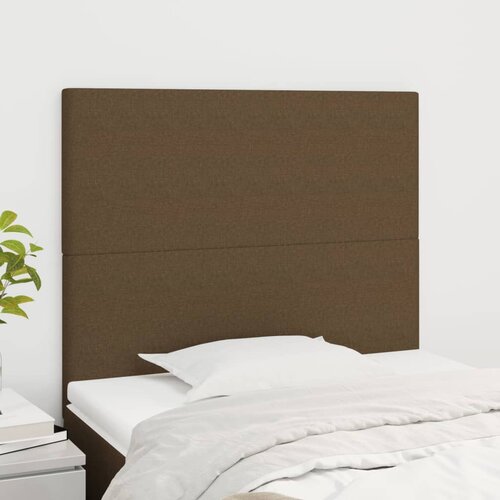 VidaXL Uzglavlja 2 kom tamnosmeđi 80x5x78/88 cm od tkanine Slike