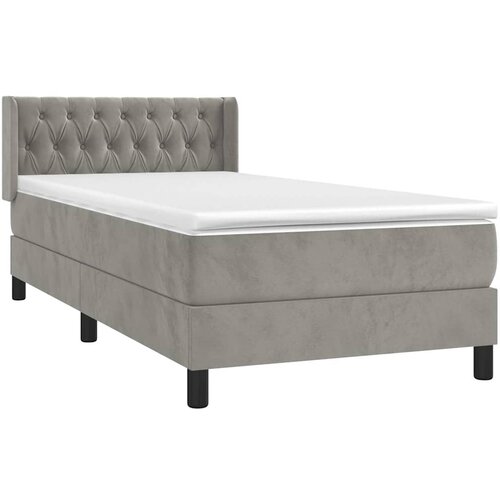 Box spring krevet s madracem svjetlosivi 100x200 cm bar&amp;scaron;unasti Slike
