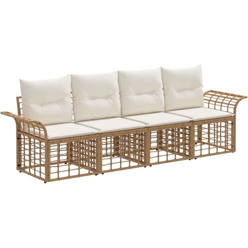  Set vanjskih sofa 4 pcs Prirodna i krema bijela Poliester Cene
