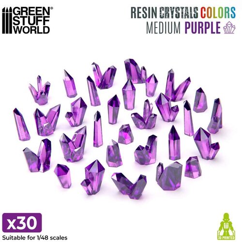 Green Stuff World Purple Resin Crystals Medium | Ljubičasti smolasti kristali srednji 9&ndash;16mm (30 kom) Cene