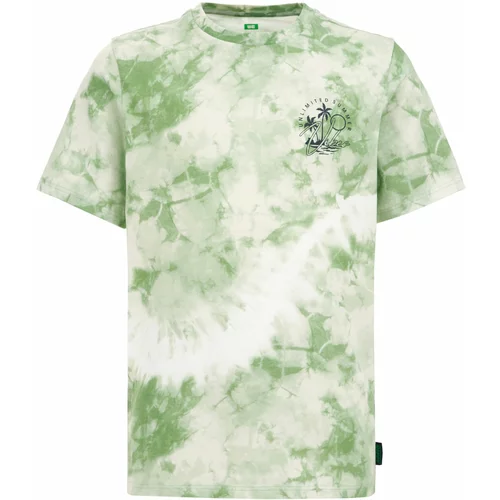 WE Fashion Majica zelena melange / bijela