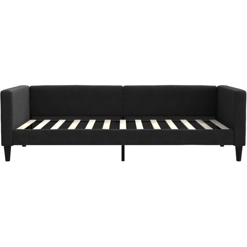  Dnevni krevet s madracem crni 100 x 200 cm od tkanine Slike